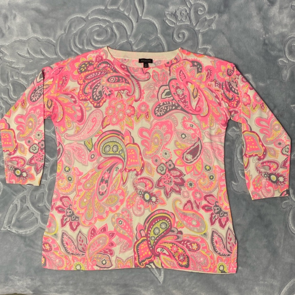 Talbots XS pink blouse 60% cotton 40% rayon
